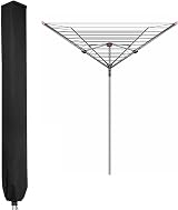 PATIO PLUS Rotary Washing Line Cover 16x16x165cm 600D Oxford PVC Black