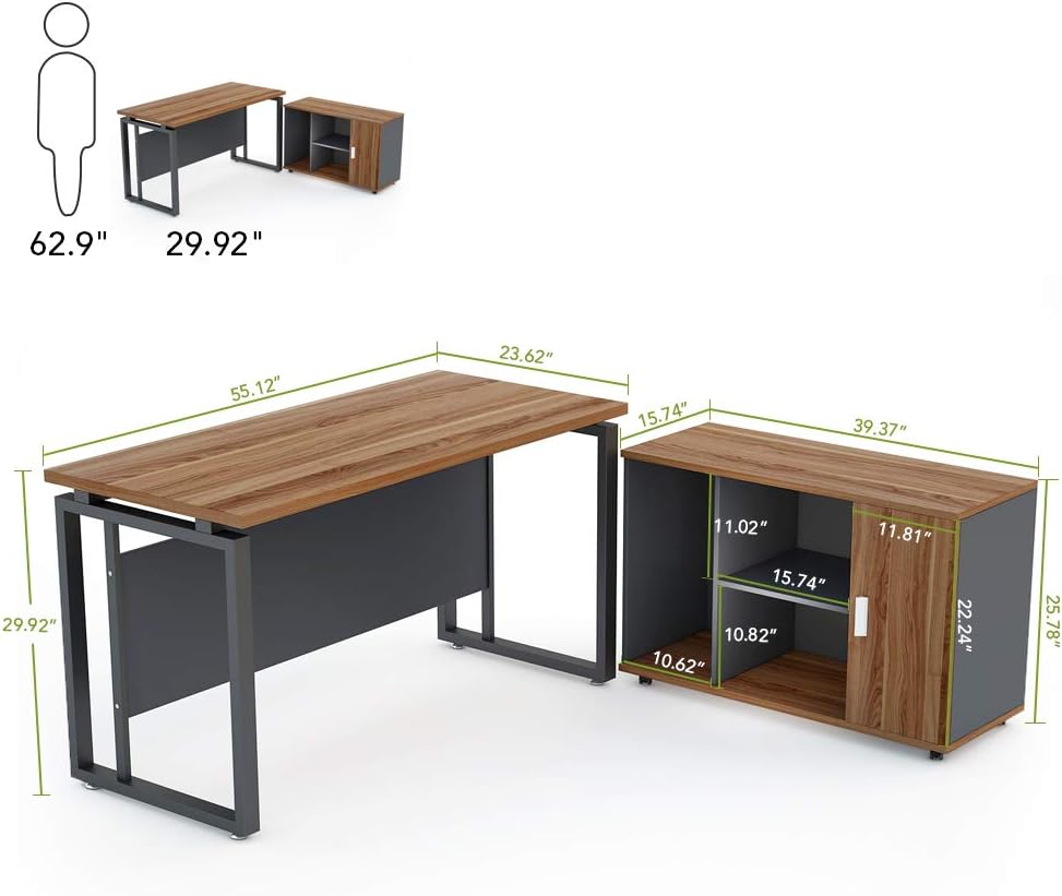 Tribesigns Tribesigns L Shaped Computer Desk With File Cabinet Storage