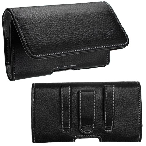 MYBAT Black/Gray Textured Horizontal Pouch (2901) (NO Package) for SAMSUNG i515 (Galaxy Nexus) LG VS920 (Spectrum) HTC Titan II HTC One X HTC EVO 4G LTE SAMSUNG Galaxy S III (i747/L710/T999) MOTOROLA MB886 (ATRIX HD)