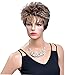 QianBaiHui Short Straight Hair Bob Wigs for White Women - Blonde Heat Resistant Synthetic Hair Women Wigs with Free Wig Cap (mix color 2)