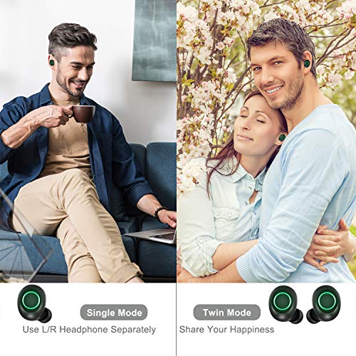 GIEC True Wireless Earbuds Bluetooth Earbuds Wireless Headphones in Ear Built-in Mic Headset Wireless Earphones,90 Hours Playtime,Phone Holder,Power Bank,IPX5 Splashproof Sports Earbuds,LED Display