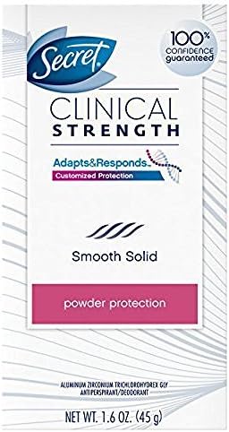 Secret Secret Clinical Strength Smooth Solid Women's Antiperspirant &amp; Deodorant, Powder Protection Scent - 1.6 Oz,Pack of 2