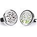 2PCS Auzer Car Fragrance Diffuser Vent Clip Car Air Freshener Perfume Clamp Aromatherapy Essential Oil Diffuser Stainless Steel Locket with Vent Clip and 12 Oil Refill Pads(Tree of life + Clouds)