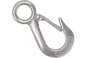 SUPERNINE 0.3T Directional Heavy Duty Lifting Hooks - Stainless Steel Winch Hook, Rope Hook, Trailer Hooks with Snap, Slip Hooks for Towing, Boat, Crane Mode Hook, Manhole Hook, Tow Chain & Tow Hook - 1Pack