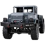 Graces Dawn Remote Control Car, Terrain RC Cars, Electric Remote Control Off Road Military Truck, 1/16 2.4G 4WD Off-Road RC Military Truck Rock Crawler Army Car (Gray)