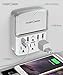 FosPower 3-Outlet Wall Mount Surge Protector with 4 USB Charging Ports (3.4A) & Phone Holder, 540 Joules Surge Suppressor, UL Listed (S3WU4J5H)