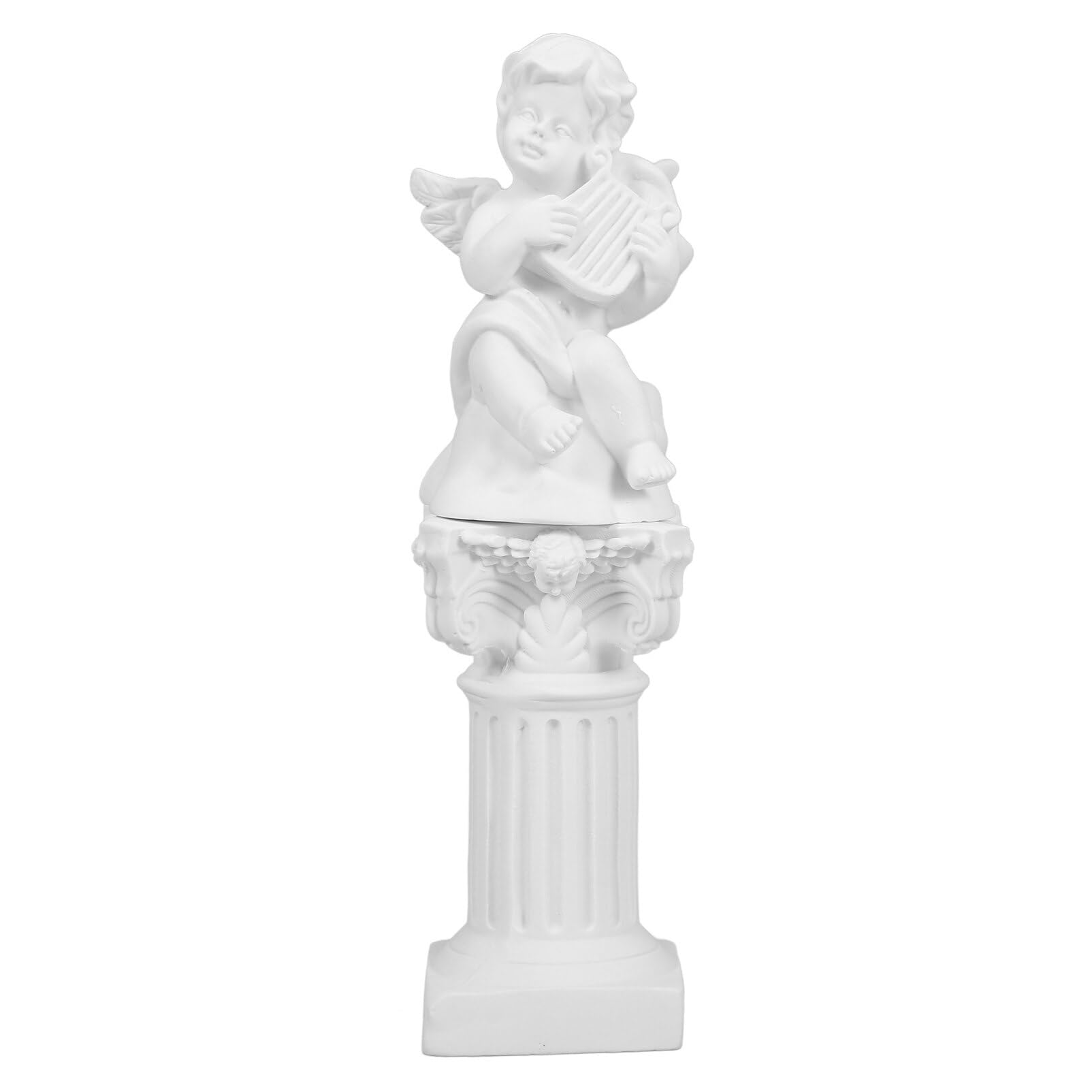 Cabilock Nordic Angel Figurine with Roman Pillar Base Sturdy Resin Home Decor for Table Shelf Display Versatile Decorative Accent for Any Space Angel Statue