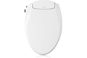 Brondell Swash Ecoseat Non-Electric Bidet Toilet Seat, White - Dual Nozzle System, Ambient Water Temperature - Bidet with Eas