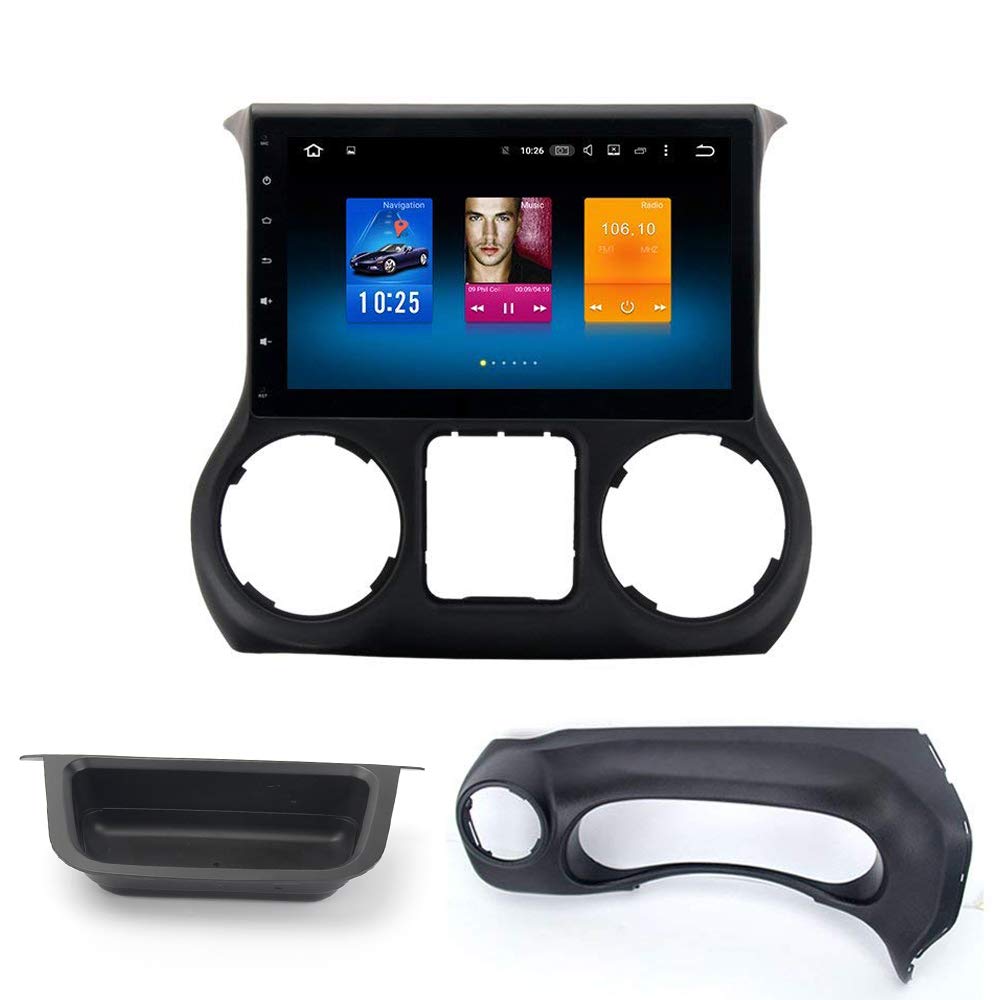 Dasaita 10.2 inch Large Screen One Din Car Stereo For Jeep Wrangler 2011  2012 2013 2014 GPS Naviation with 4G Ram 32G Rom OCTA-Core Chip With  Blutooth Wifi ...