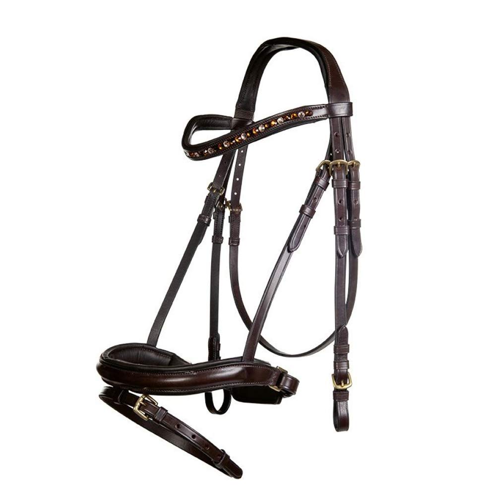 HKM Luna Snaffle Bit Brown Thoroughbred Size