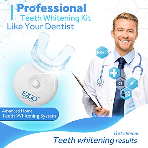 EZGO Teeth Whitening Kit with LED Light, 10 Minute Fast Result Teeth Whitening with 5ML