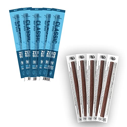 The New Primal Classic Beef Stick - (5 Count) 1 oz Meat Stick - 100% ...