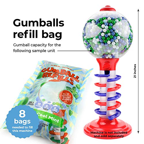 Mint Gumballs 2lb 13mm Triple Cool Mint Bubble Gum Balls 1/2 inch