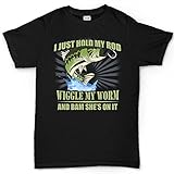 Customised_Perfection I Hold My Rod Wiggle My Worm Funny Fishing Fisherman T-shirt