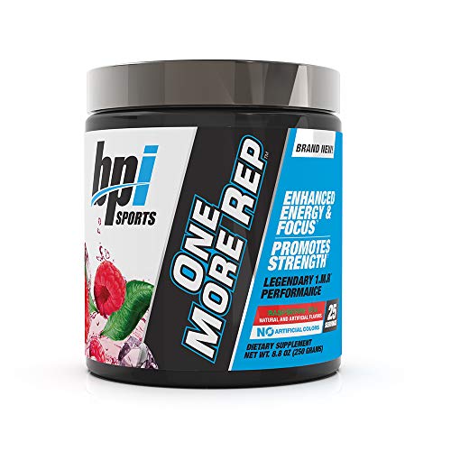 BPI Sports One More Rep Pre-Workout Powder - Increase Energy & Stamina - Intense Strength - Recover Faster - Beetroot - Carnitine - Citrulline - 0 Calorie - Raspberry Tea - 25 Servings - 8.8 oz. BPI Sports One More Rep Pre-Workout Powder - Increase Energy & Stamina - Intense Strength - Recover Faster - Beetroot - Carnitine - Citrulline - 0 Calorie - Raspberry Tea - 25 Servings - 8.8 oz.