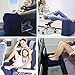 MEILE Travel Foot Rest Pillow, Portable Inflatable with Double Hand Pump Adjustable Three Layers Height Pillow for Foot Rest on Airplanes,Cars,Buses,Trains,Office Kids to Sleep