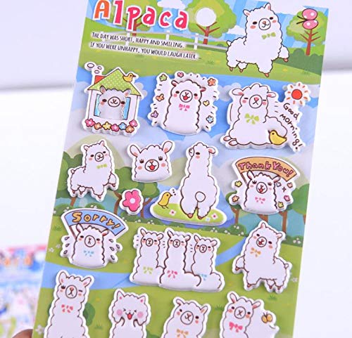 4 Sheets Cute Animal Puffy DIY Decorative Adhesive Sticker Tape/Kids Sheep Craft Scrapbooking Sticker Set for Diary, Album - Thumbnail 4