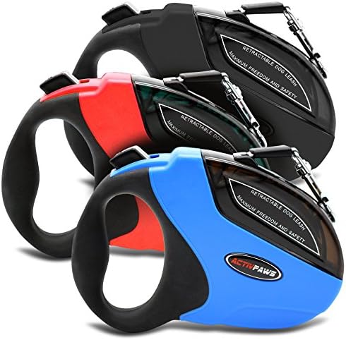 Activpaws Retractable Dog Leash - Heavy Duty Premium Walking Leashes for Large, Medium and Small Dogs - 16 Ft Long, up to 110 lbs, Tangle Free, Nylon Ribbon Cord with One Hand Brake &amp; Lock