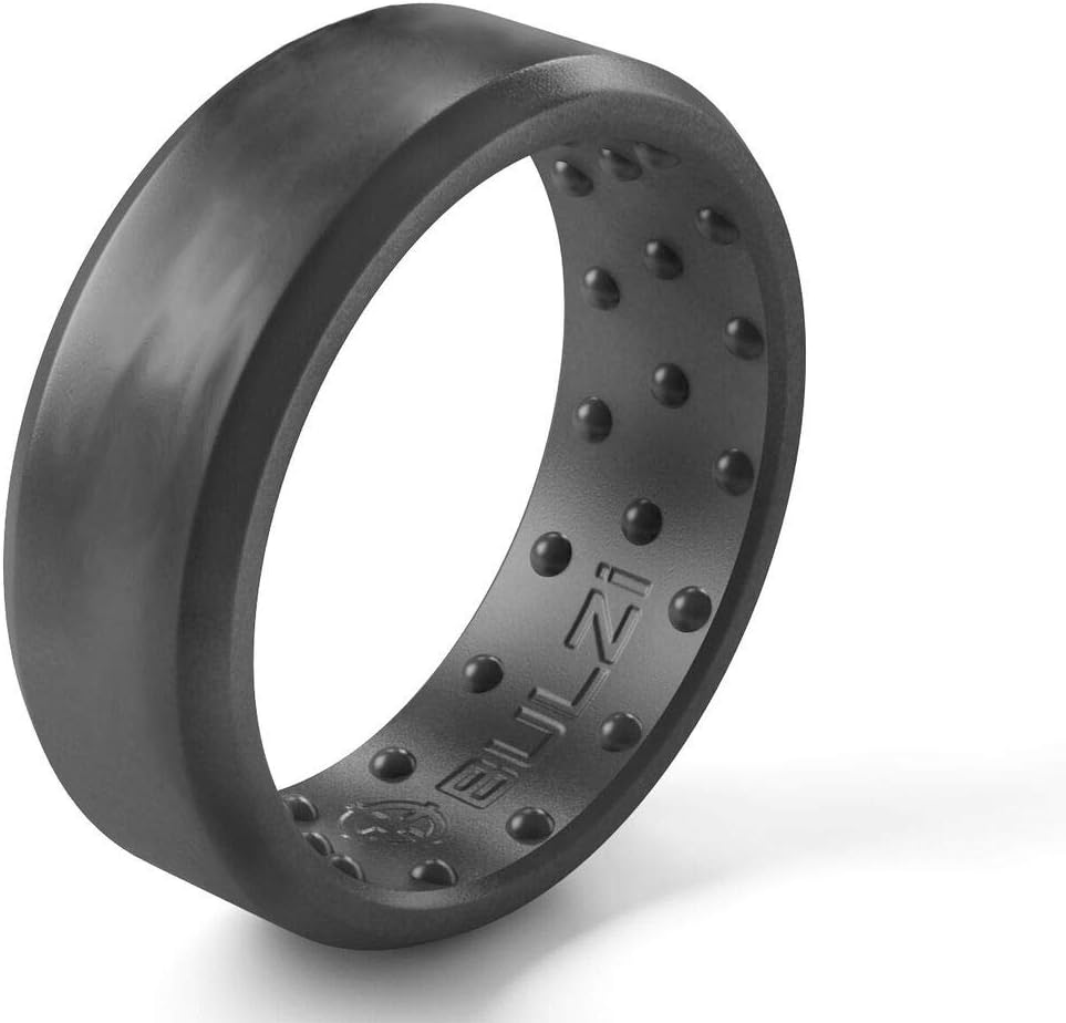BULZi Wedding BandsMassaging Comfort Fit Premium Silicone Ring with Airflow, Men’s and Women’s Rings, Breathable Flexible Work Safety Design