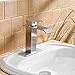 BWE Waterfall Bathroom Faucet Brushed Nickel Bathroom Faucets for Sink 1 Hole with Pop Up Drain Assembly and Supply Hose Single Handle Vanity Sink Faucet Parts Bath Lavatory Modern Mixer Tap