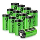 CR123A 3V Lithium Battery KinGuard 1500mAh Non-Rechargeable Batteries PTC Protection for Arlo Cameras, Flashlights, Alarm System - 12 Pack
