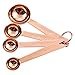 Juvale 4-Piece Set of Stainless Steel Measuring Spoon Set - Copper-Plated Metal Measuring Spoons, Precision Measuring Spoon Set for Baking, Cooking, Dry and Liquid Ingredients