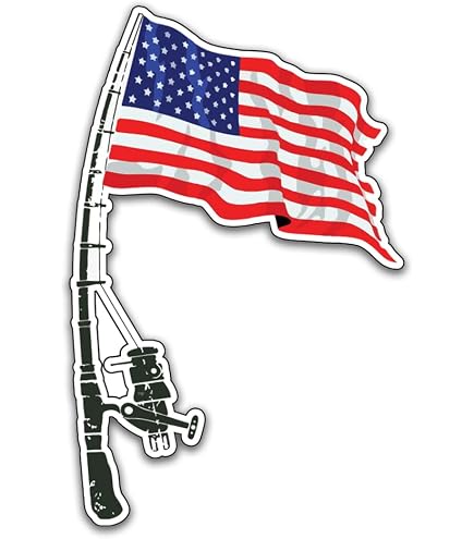 Amazon.com - Holographic Fishing Rod American Flag Vinyl Decal - Patriotic  Fishing Bumper Sticker - Perfect for Laptops Tumblers Windows Cars Trucks  Walls