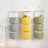 melupa Hanging Storage Bag, Wall Door Closet Nursery Storage Bag Over The Door Organizer with 3 Pockets for Room Bathroom