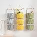 melupa Hanging Storage Bag, Wall Door Closet Nursery Storage Bag Over The Door Organizer with 3 Pockets for Room Bathroom