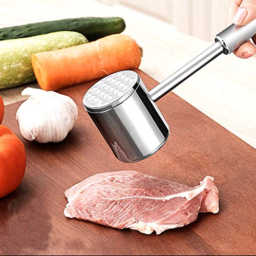 Meat Tenderizer, Stainless Steel Heavy Duty Meat Hammer Softener for Tenderizing Steak, Beef, Chicken, Lamb and Minced Meat