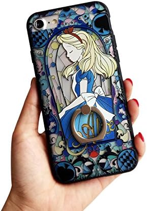 for iPhone 6Plus or 6(S) Plus Protective SkinsPrincess Alice in Wonderland Soft Frame/Hard Back Embossed Craft/Ultra-Light Protective Shell Case
