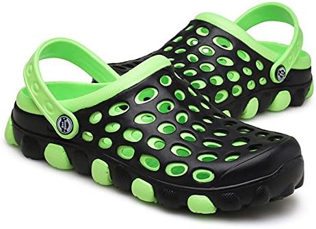 Cyiecw Unisex Breathable Garden Clogs Outdoor Walking Slippers Anti-Slip Beach Shower Sandals (11.5 US Women/9.5 US Men, Green)