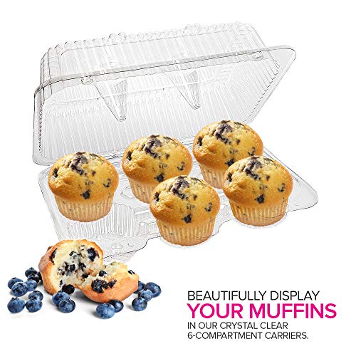 Stock-Your-Home-6-Compartment-Disposable-Containers-40-Count-Plastic-Cupcake-Containers-Disposable-Trays-for-Cupcakes-Muffins-Hinged-Lock-Cupcake-Clamshell-Deep-Cups-for-Cupcake-Storage