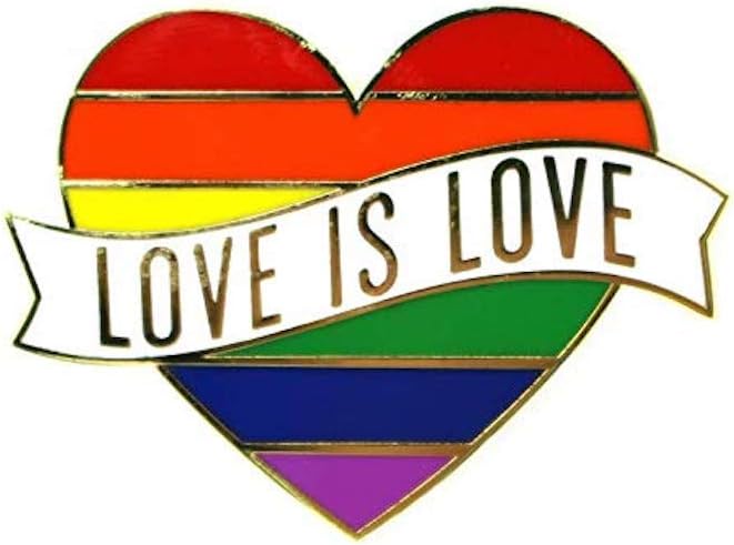 Gay Pride Heart Rainbow Flag Lapel Pin - LGBTQ Pins - "Love is Love" - Enamel Pin Decoration - Perfect For Pride Festivals