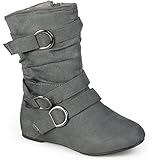 Journee Kids Girls Buckle-Strap Suede Boots