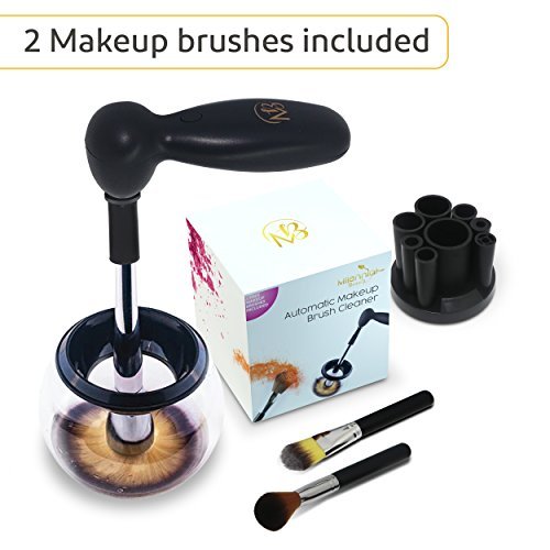 Limpiador Brochas Maquillaje | Kit de Limpieza en Seco Para Cepillos Profesional | 2 Brochas Incluidas | Limpia Todas los Pinceles en Segundos | Makeup Brush Cleaner | de Millenial Beauty