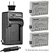 Kastar LP-E5 Battery (3-Pack) and Charger Kit for LPE5, LC-E5E and Canon EOS 450D, 500D, 1000D, Kiss F, Kiss X2, Kiss X3, Rebel XS, Rebel XSi, Rebel T1i Digital Cameras
