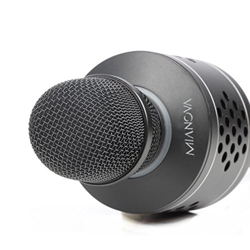 Wireless Bluetooth Karaoke Microphone, MIANOVA Bluetooth Microphone Machine for Kids , Portable Microphone and Speaker System for Home KTV Outdoor Family Party Music,for iOS & Android Smartpho (Black)