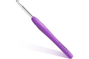 GERUTE 5mm Crochet Hook, Ergonomic Crochet Hook, Smooth and Extra Long Knitting Needles, with Soft Rubber Ergonomic Handle and Aluminum Tip, Perfect Beginner and Arthritic Crochet Hooks (5 mm)