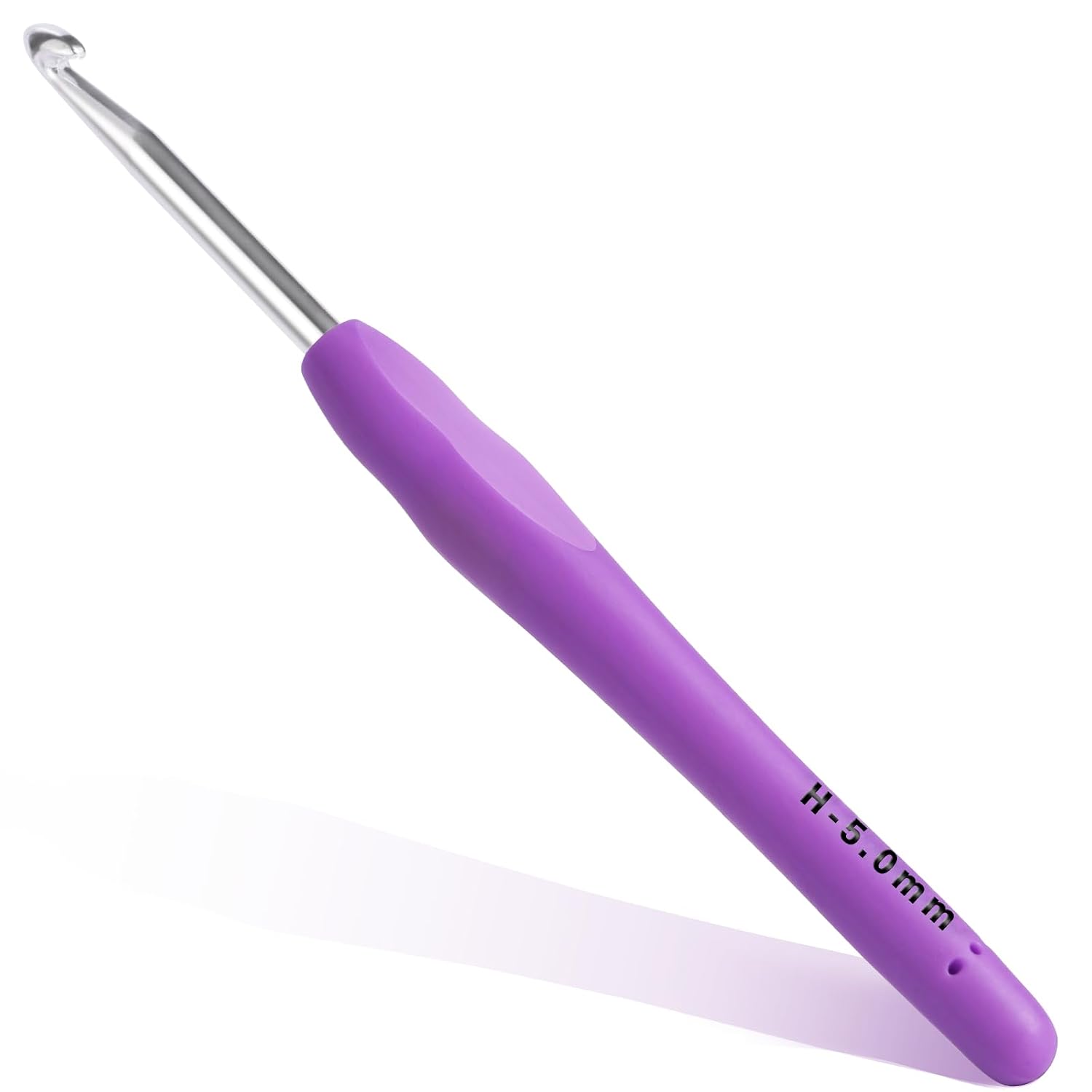 5mm Crochet Hook, Ergonomic Soft Handle for Arthritic Beginners Knitting | Crochet Needles with Smooth aluminum tip, extra-lo
