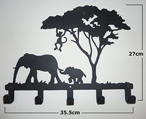Stylish Metal Art Decor Wall Mounted Hook Hanger Coat Rack (animal Elephant)