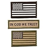 Tactical US American Flag Embroidered velco Patch + Morale Patch In God We Trust