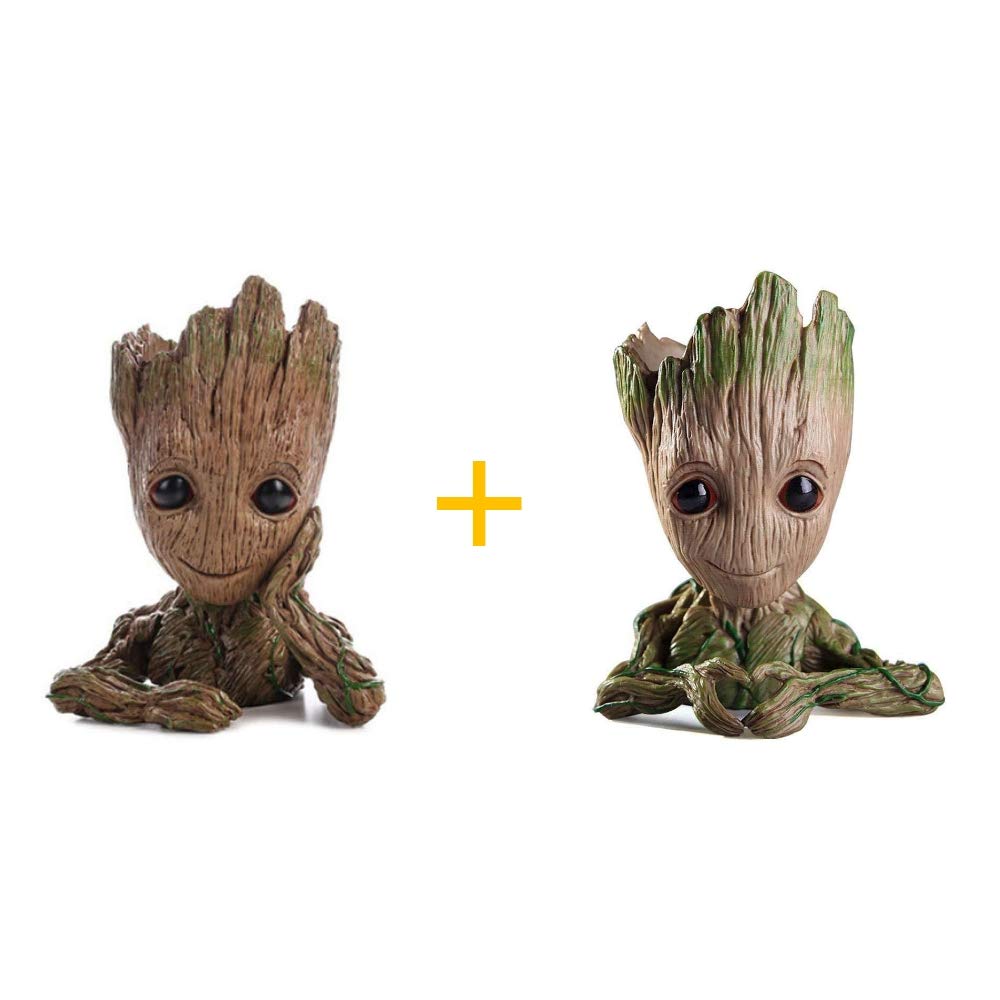 WILLBAN 2 Stück Baby Groot Blumentopf Figur aus Guardians of The Galaxy für Stiftehalter ...
