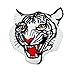 White Tiger Face, Embroidered Iron on Patches