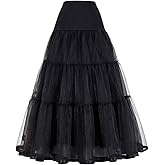 YYKSYDPT 1950s A-Line Long Ankle Length Petticoats Skirts Wedding Half Slips Crinoline Underskirt Vintage Skirt