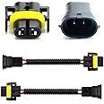 iJDMTOY H11 H8 H9 Extension Wiring Harness Sockets Wires Compatible with High/Low Beam or Fog Lights Use