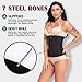 MISS MOLY Waist Trainer for Women with Zip & Hook Underbust Latex Cincher Waist Training Corset Body Shaper Black 2XL