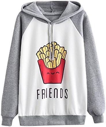 Damark Womens Hoodies Women Autumn Cute Cartoon Print Hoodie Long Sleeve Jumper Hooded Pullover Tunic Sweatshirt Top Blouse Shirt Clearance