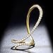 dnswez Gold CZ Cubic Zirconia Open Spiral Statement Half Finger Rings for Women