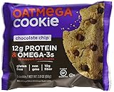 OATMEGA Protein Cookie, Chocolate Chip, Protein Cookies, Healthy Snacks, Gluten Free Protein Cookies, Whey Protein Cookies, 2.8 Ounce (12 Count)